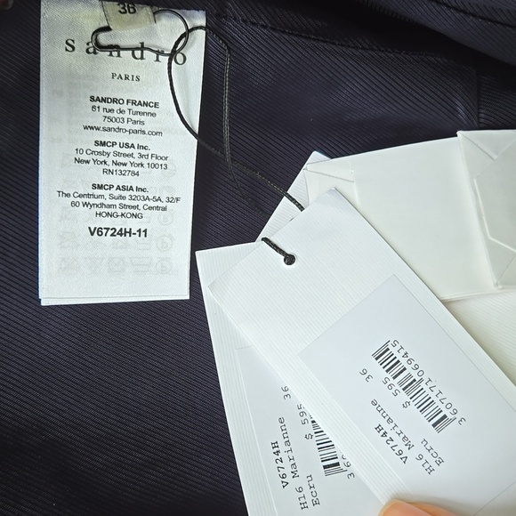 SANDRO Marianne Wool-blend Tweed Jacket Size 36 NWT - Picture 8 of 10